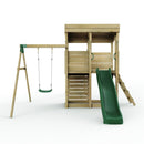 Rebo XL Lookout Tower Playhouse with Single Swing and Monkey Bars plus Slide