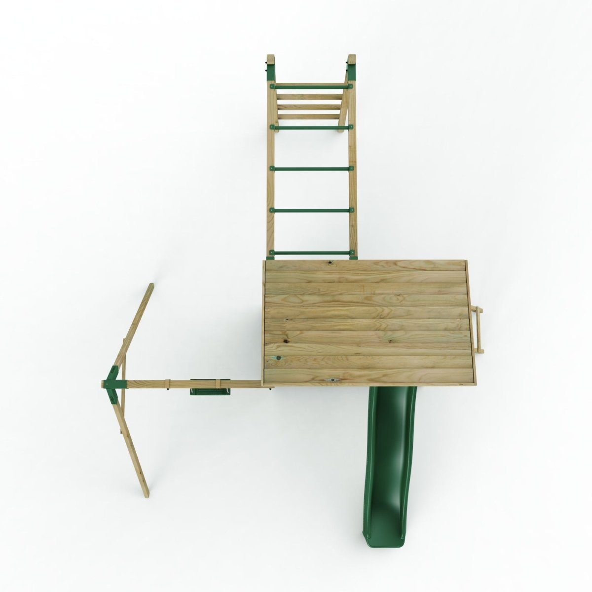 Rebo XL Lookout Tower Playhouse with Single Swing and Monkey Bars plus Slide