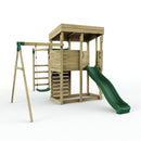 Rebo XL Lookout Tower Playhouse with Single Swing and Monkey Bars plus Slide