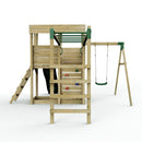 Rebo XL Lookout Tower Playhouse with Single Swing and Monkey Bars plus Slide