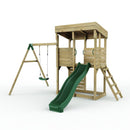 Rebo XL Lookout Tower Playhouse with Single Swing and Slide