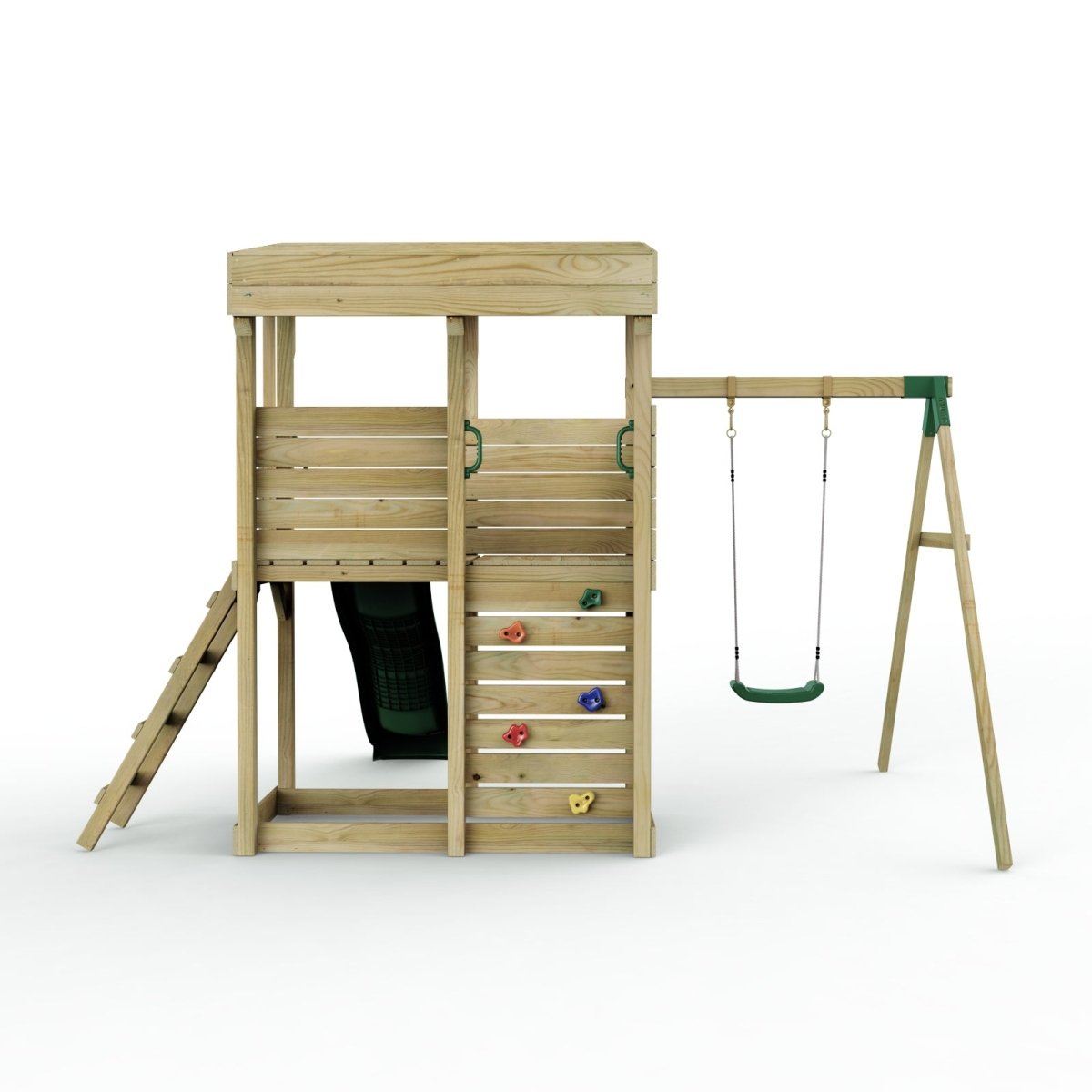 Rebo XL Lookout Tower Playhouse with Single Swing and Slide