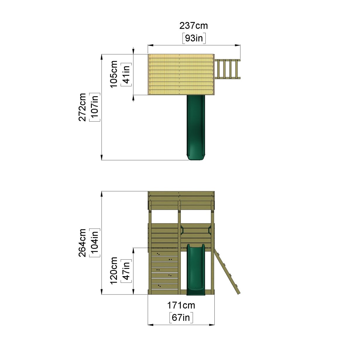 Rebo XL Lookout Tower Playhouse with Slide
