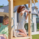 PolarPlay Balcony Tower Kids Wooden Climbing Frame - Swing Elof Rose