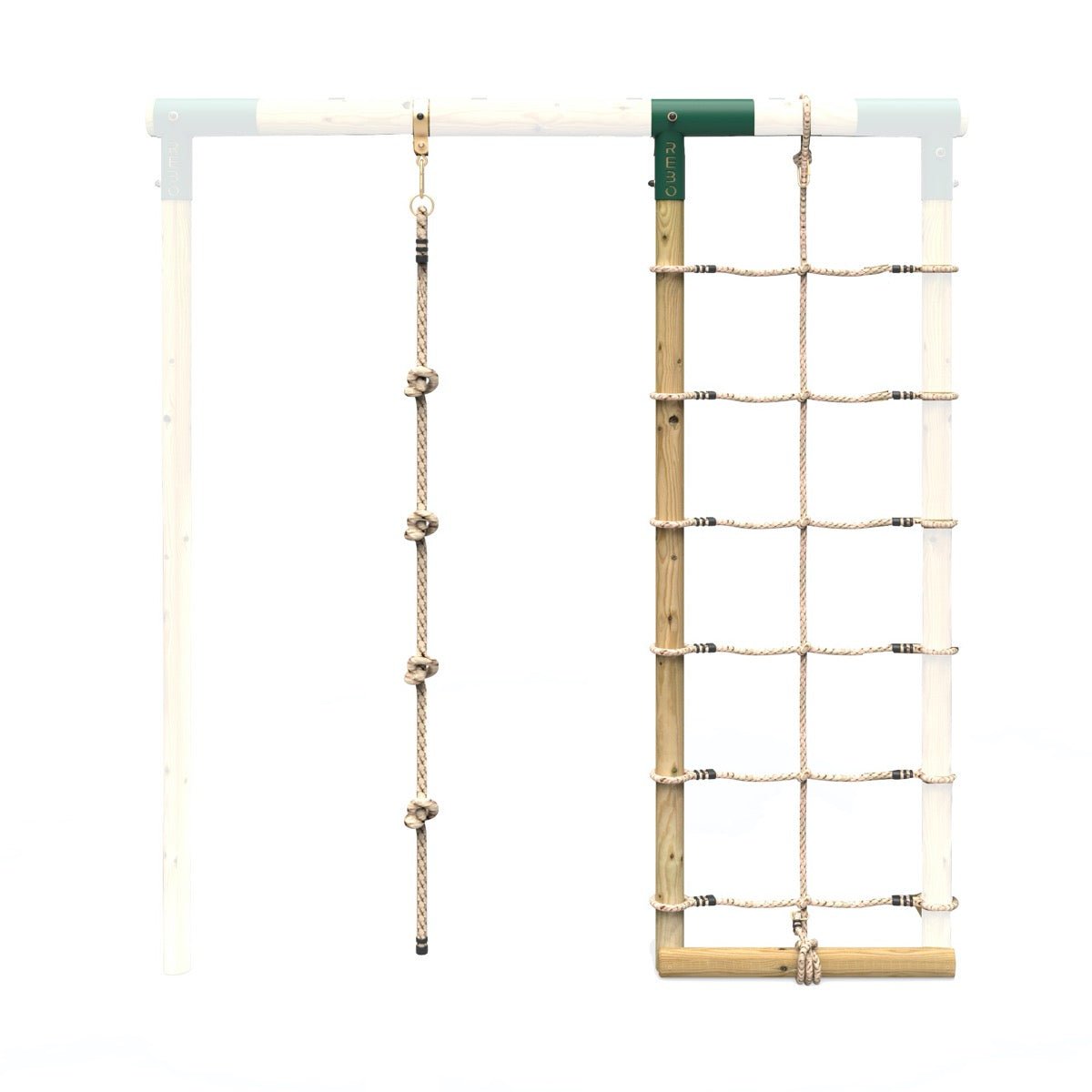 4 Monkey Bar Adventure Pack (Climbing rope, Cargo net) - Green