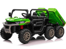 6 Wheel 4WD UTV Utility Tipper 12V Kids Electric Jeep - Green