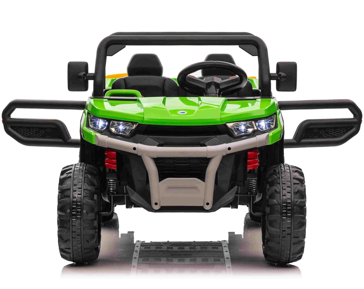 6 Wheel 4WD UTV Utility Tipper 12V Kids Electric Jeep - Green