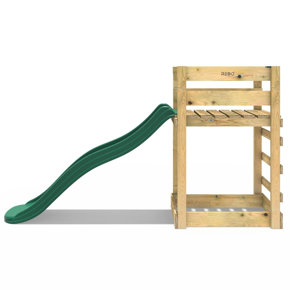 Add-on Wooden Platform with 6FT Slide for Rebo Wooden Garden Swing Sets