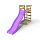 Add-on Wooden Platform with 6FT Slide for Rebo Wooden Garden Swing Sets - Purple