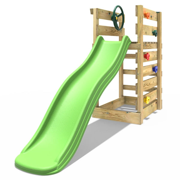 Adventure Pack Add-on Wooden Platform with 6FT Slide for Rebo Swing Sets - Light Green