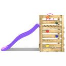 Adventure Pack Add-on Wooden Platform with 6FT Slide for Rebo Swing Sets - Purple