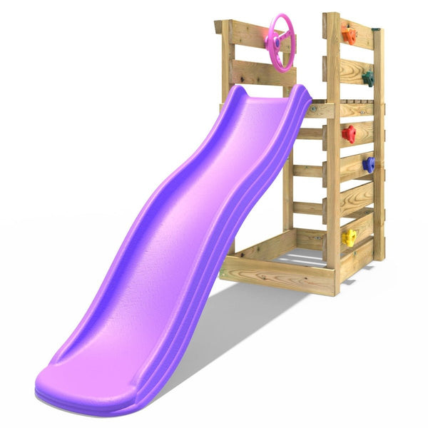 Adventure Pack Add-on Wooden Platform with 6FT Slide for Rebo Swing Sets - Purple