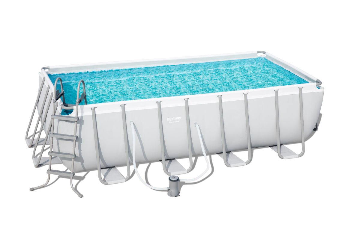 Bestway 16ft x 8ft x 48in Rectangular Steel Pro Frame Set Above Ground Swimming Pool BW56670
