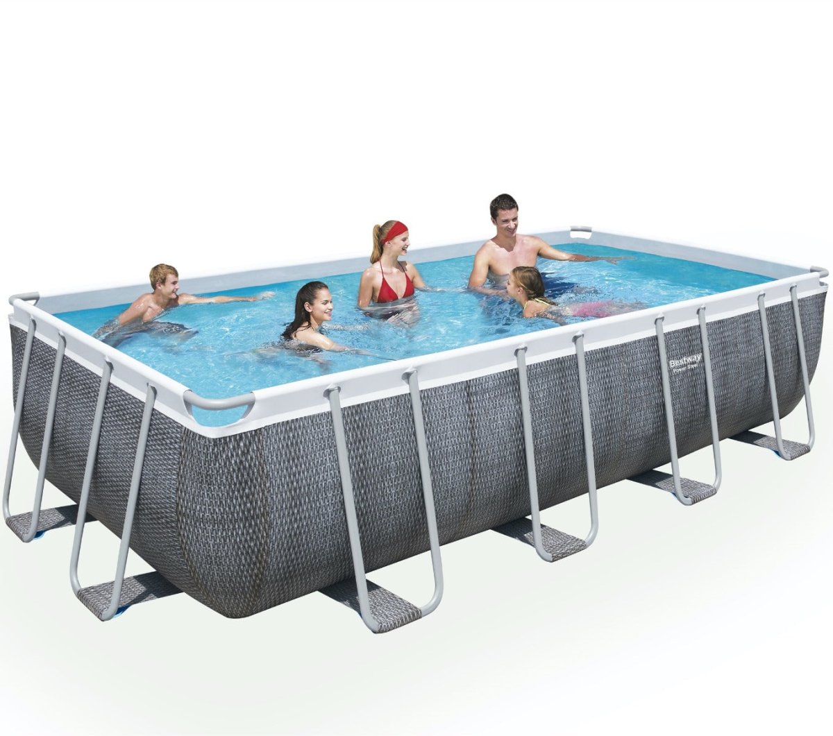 Bestway 18ft x 9ft x 48in Power Steel Rectangle Pool Set – BW56998
