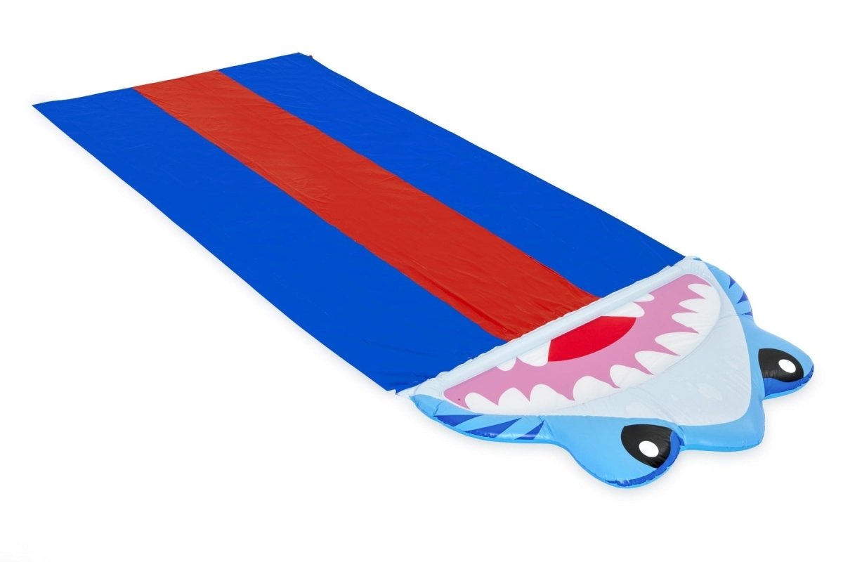 Bestway H2OGO! Splashy Shark Triple Lane Race Water Slide with Drench Pool – BW52390