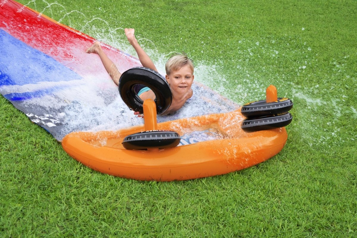 Bestway H2OGO! Splashy Speedway Slide Water Slide with Drench Pool – BW52391