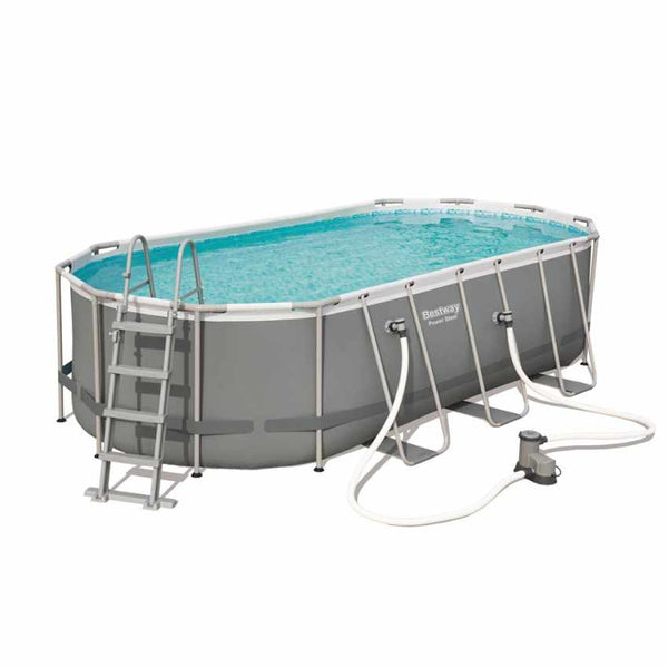 Bestway Power Steel™ Oval 18ft x 9ft x 48in Pool with Flowclear™ Filter Pump BW56710
