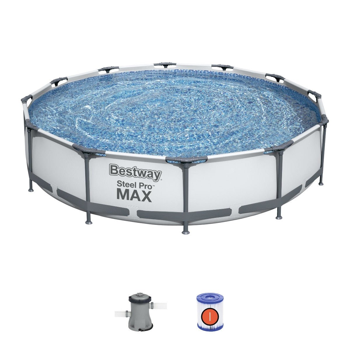 Bestway Steel Pro Frame Swimming Pool with Pump - 12 feet x 30 Inches - New Generation BW56416
