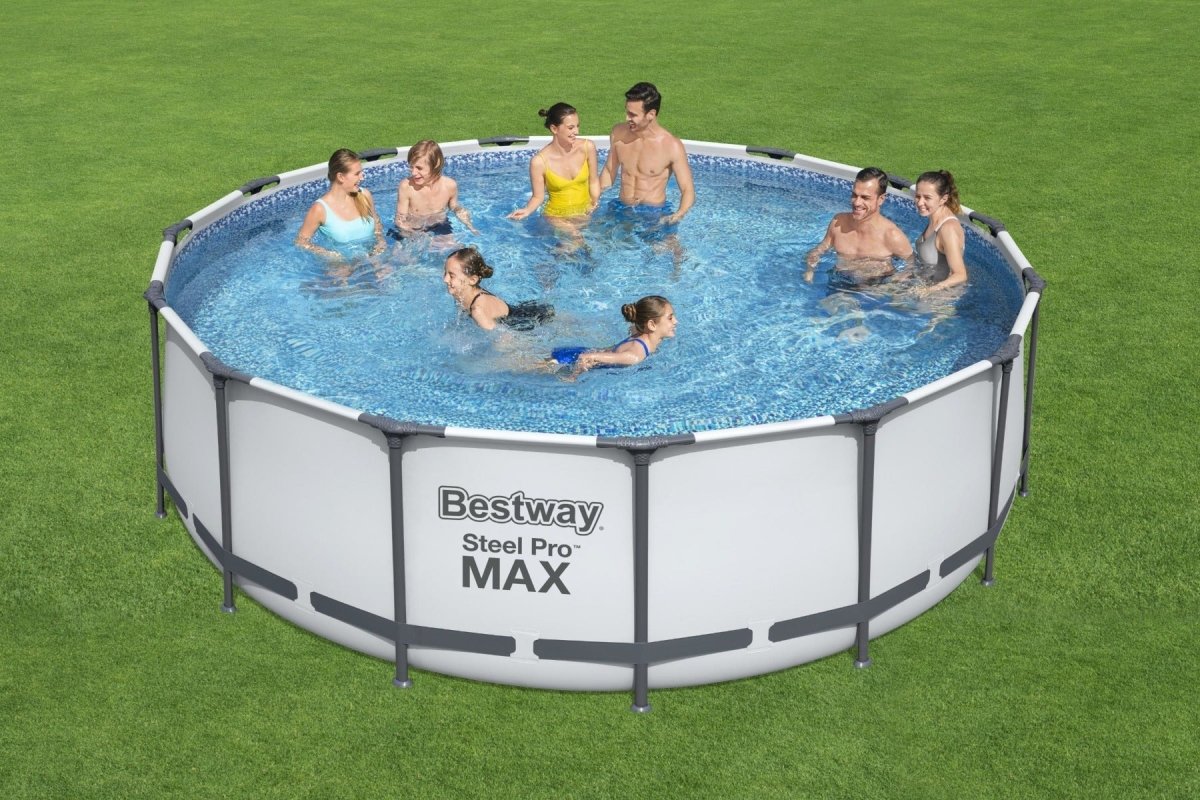Bestway Steel Pro Max Frame Set Above Ground Pool - Blue, 15 Ft - New Generation BW56438