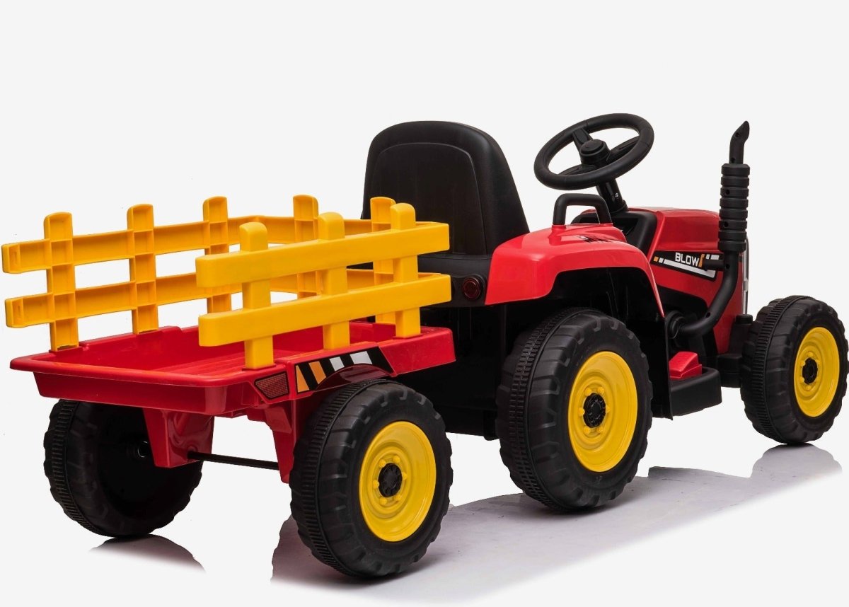 Outdoortoys Kids Electric Ride On Tractor with Trailer OutdoorToys