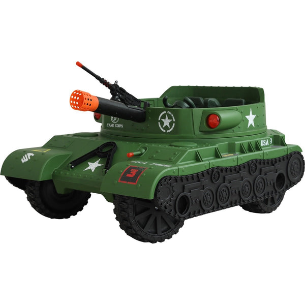 Children’s Electric 24V Ride on 2 Seater Thunder Tank – Green