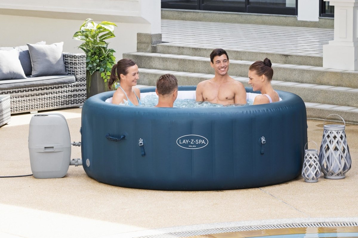 Lay-Z-Spa 77in x 28in Milan Airjet Plus Inflatable Hot Tub Spa – BW60029