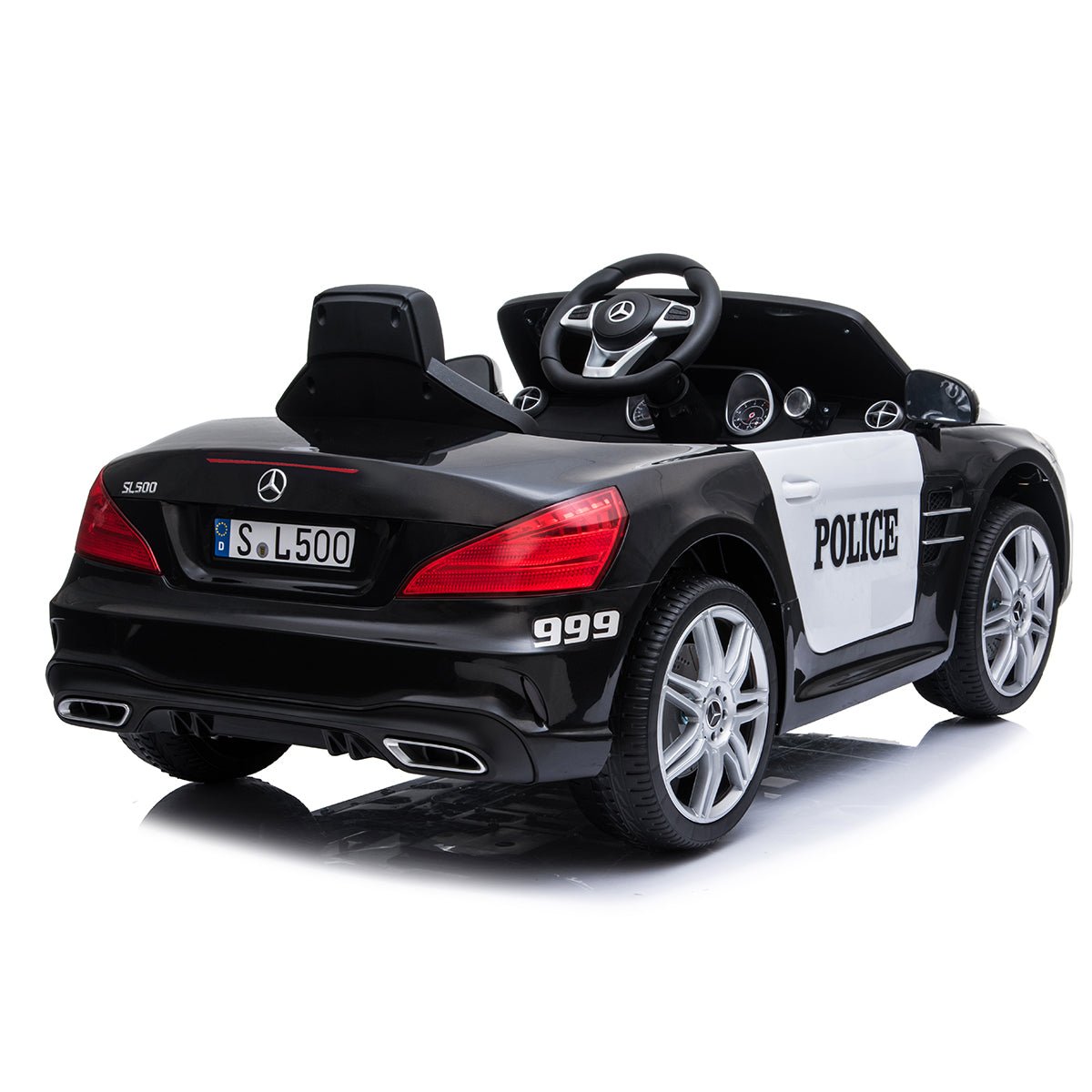 Mercedes Benz SL500 12V Electric Ride On Police Car - Black