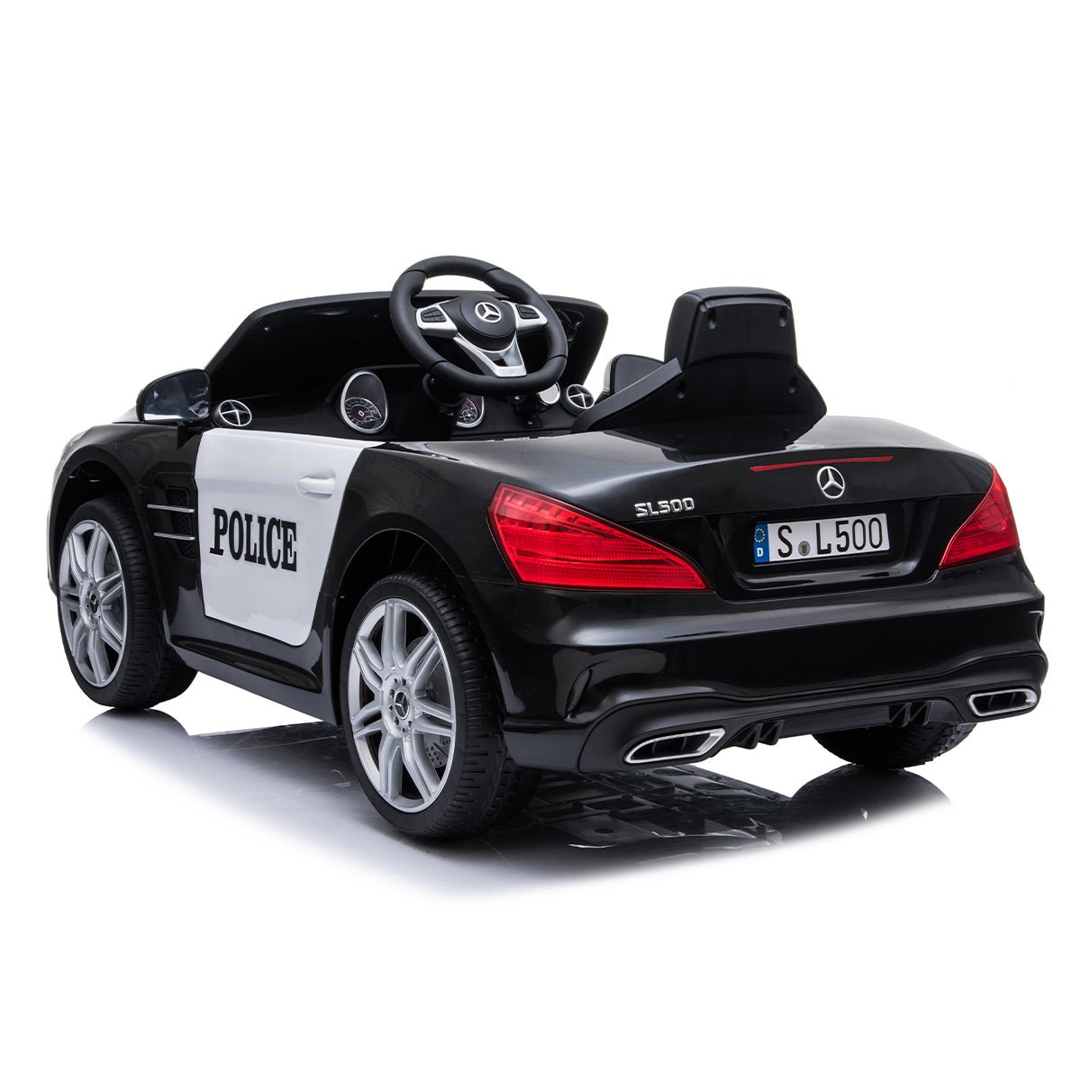 Mercedes Benz SL500 12V Electric Ride On Police Car - Black