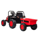 Outdoortoys 12V Electric Ride On Tractor with Tipper Trailer