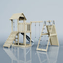 PolarPlay Balcony Tower Kids Wooden Climbing Frame - Climb & Swing Kory Mist