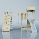 PolarPlay Balcony Tower Kids Wooden Climbing Frame - Climb & Swing Kory Mist