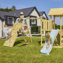 PolarPlay Balcony Tower Kids Wooden Climbing Frame - Climb & Swing Kory Mist