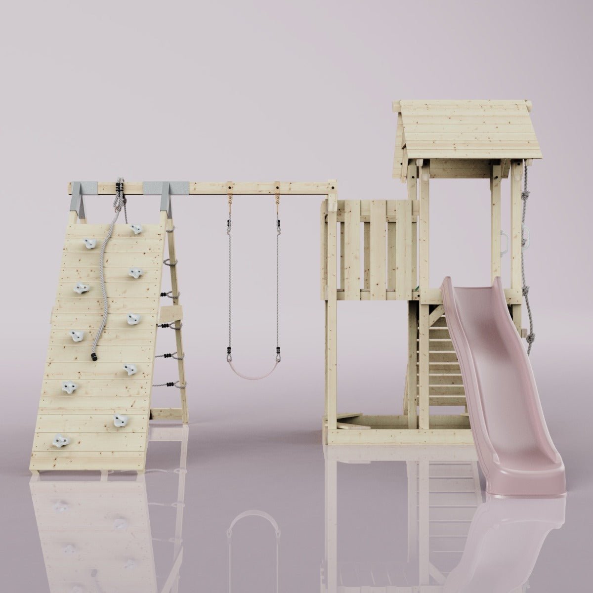 PolarPlay Balcony Tower Kids Wooden Climbing Frame - Climb & Swing Kory Rose