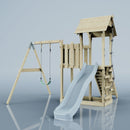 PolarPlay Balcony Tower Kids Wooden Climbing Frame - Swing Bjorn Mist