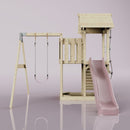 PolarPlay Balcony Tower Kids Wooden Climbing Frame - Swing Bjorn Rose