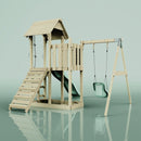 PolarPlay Balcony Tower Kids Wooden Climbing Frame - Swing Calder Sage