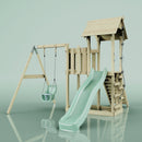 PolarPlay Balcony Tower Kids Wooden Climbing Frame - Swing Calder Sage