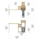 PolarPlay Balcony Tower Kids Wooden Climbing Frame - Swing Elof Mist