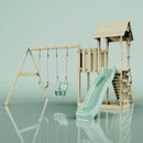 PolarPlay Balcony Tower Kids Wooden Climbing Frame - Swing Hagen Sage