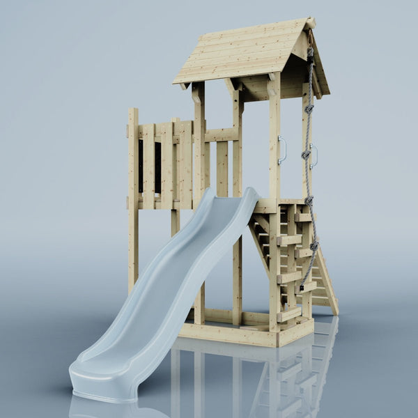 PolarPlay Balcony Tower Kids Wooden Climbing Frame - Una Mist