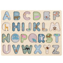 PolarPlay Chunky Wooden Alphabet Puzzle Shape Sorting Jigsaw Toy