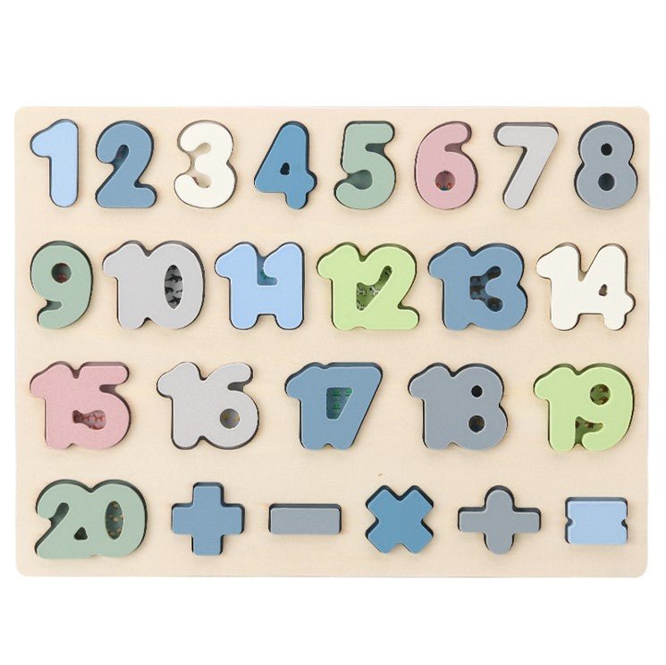 PolarPlay Chunky Wooden Number Puzzle Shape Sorting Jigsaw Toy