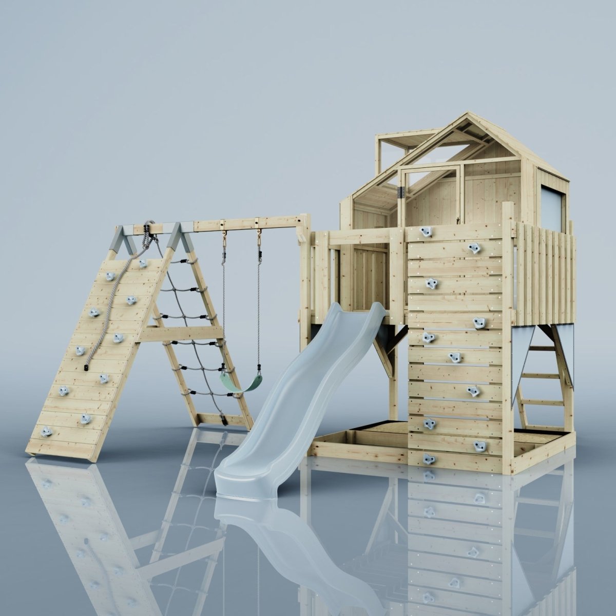 PolarPlay Kids Climbing Tower & Playhouse – Climb & Swing Ragna Mist