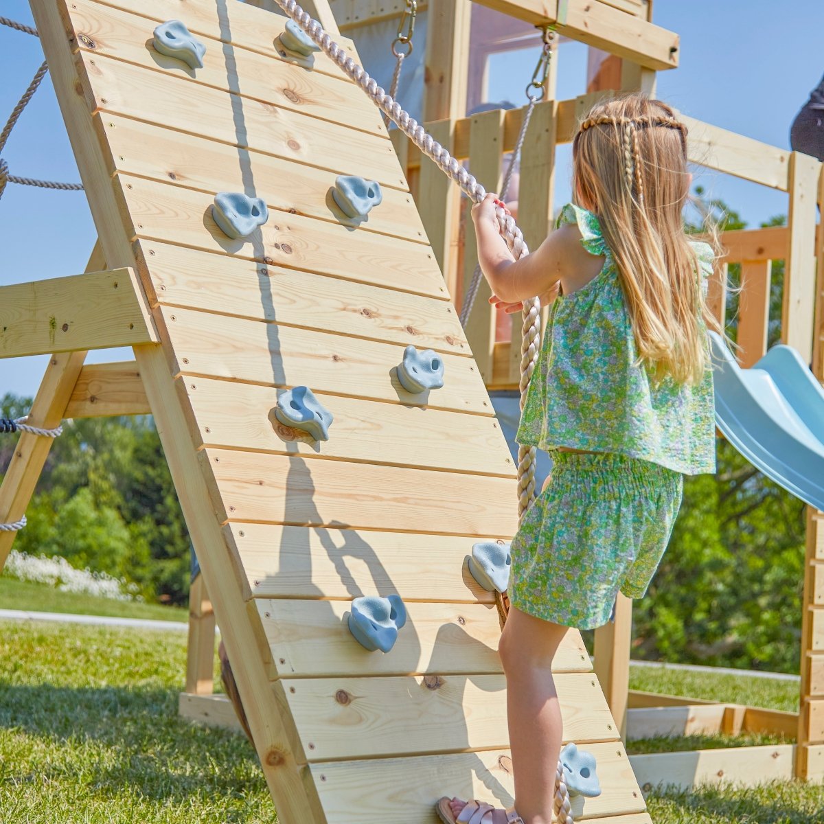 PolarPlay Kids Climbing Tower & Playhouse – Climb & Swing Ragna Sage