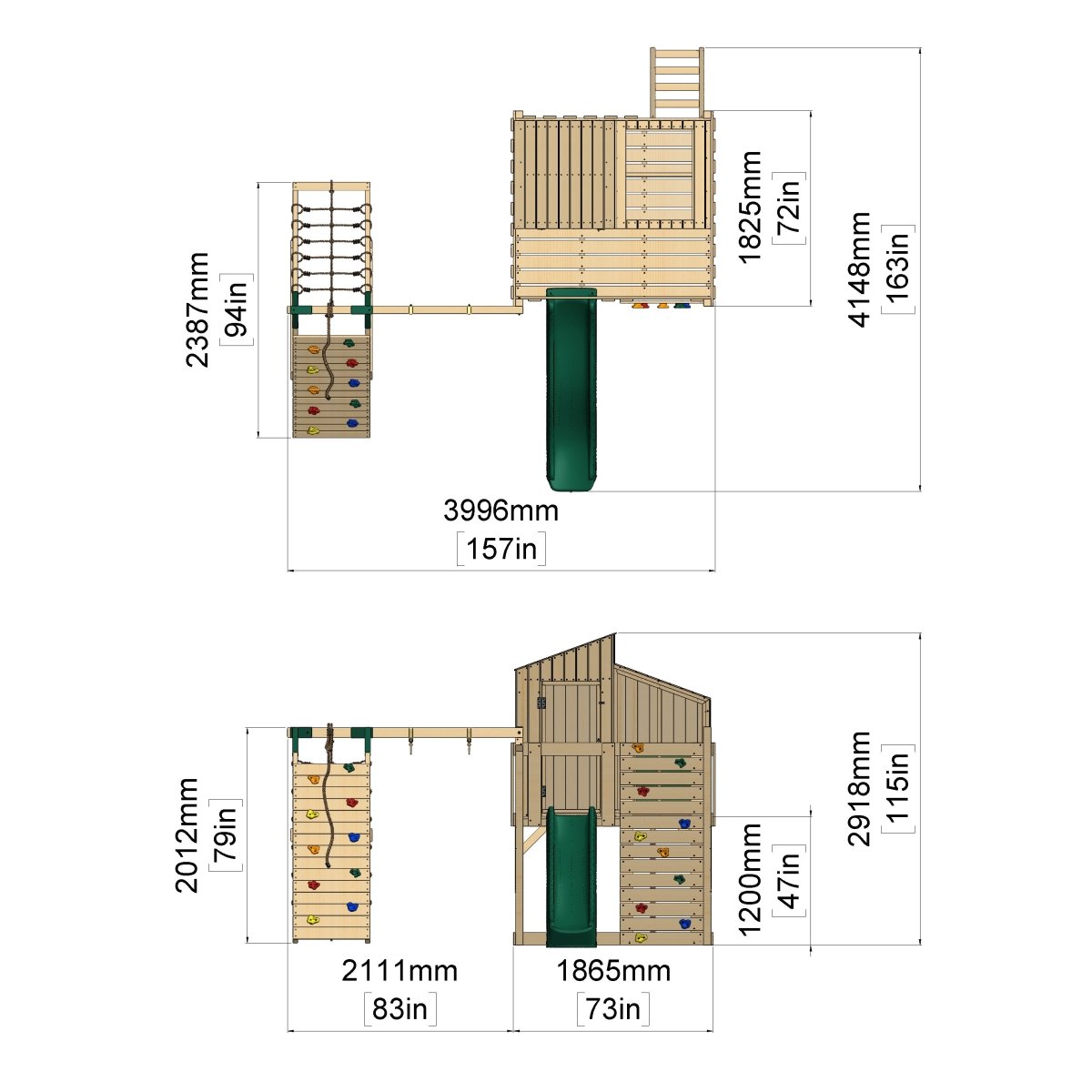 PolarPlay Kids Climbing Tower & Playhouse – Climb & Swing Runa Mist