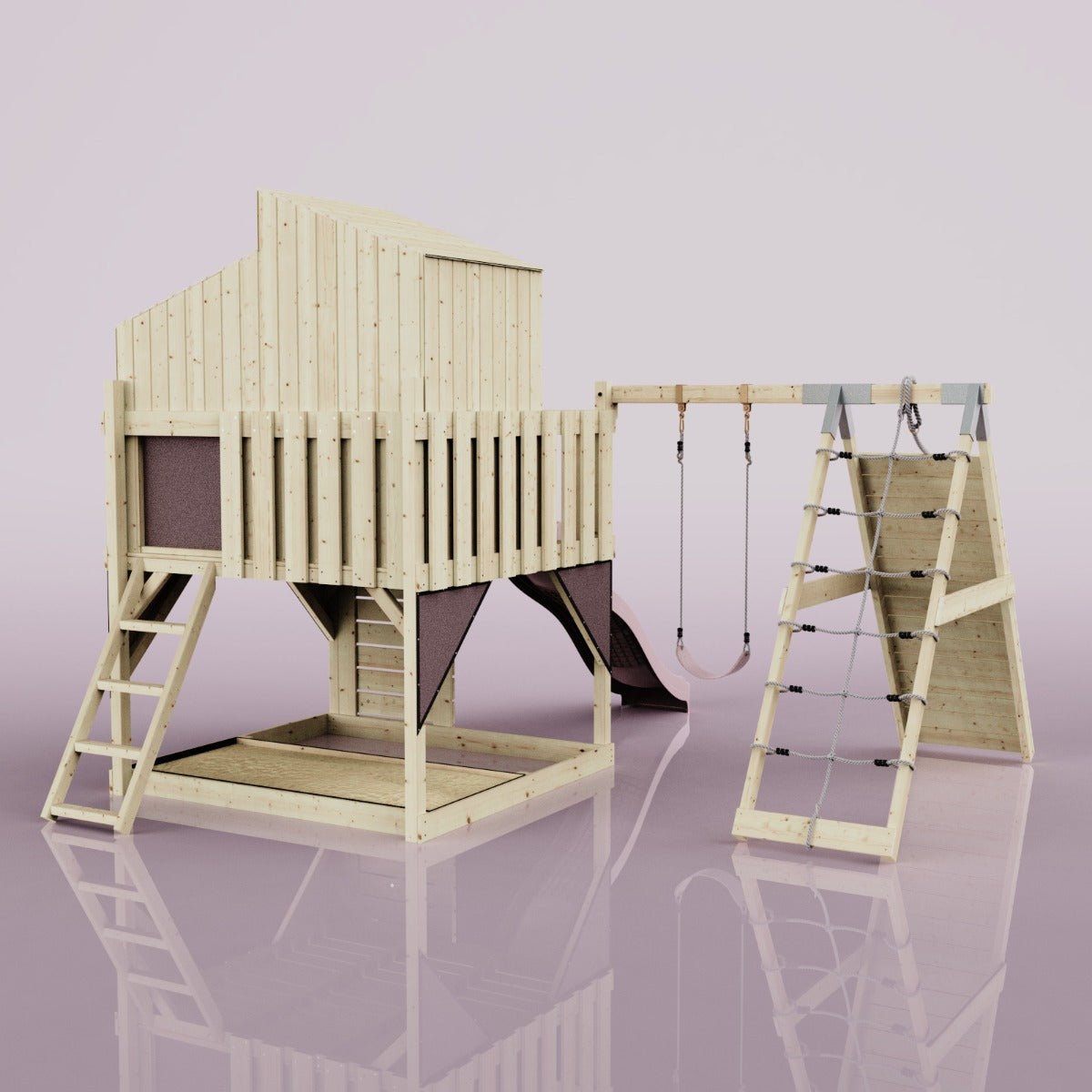 PolarPlay Kids Climbing Tower & Playhouse – Climb & Swing Runa Rose