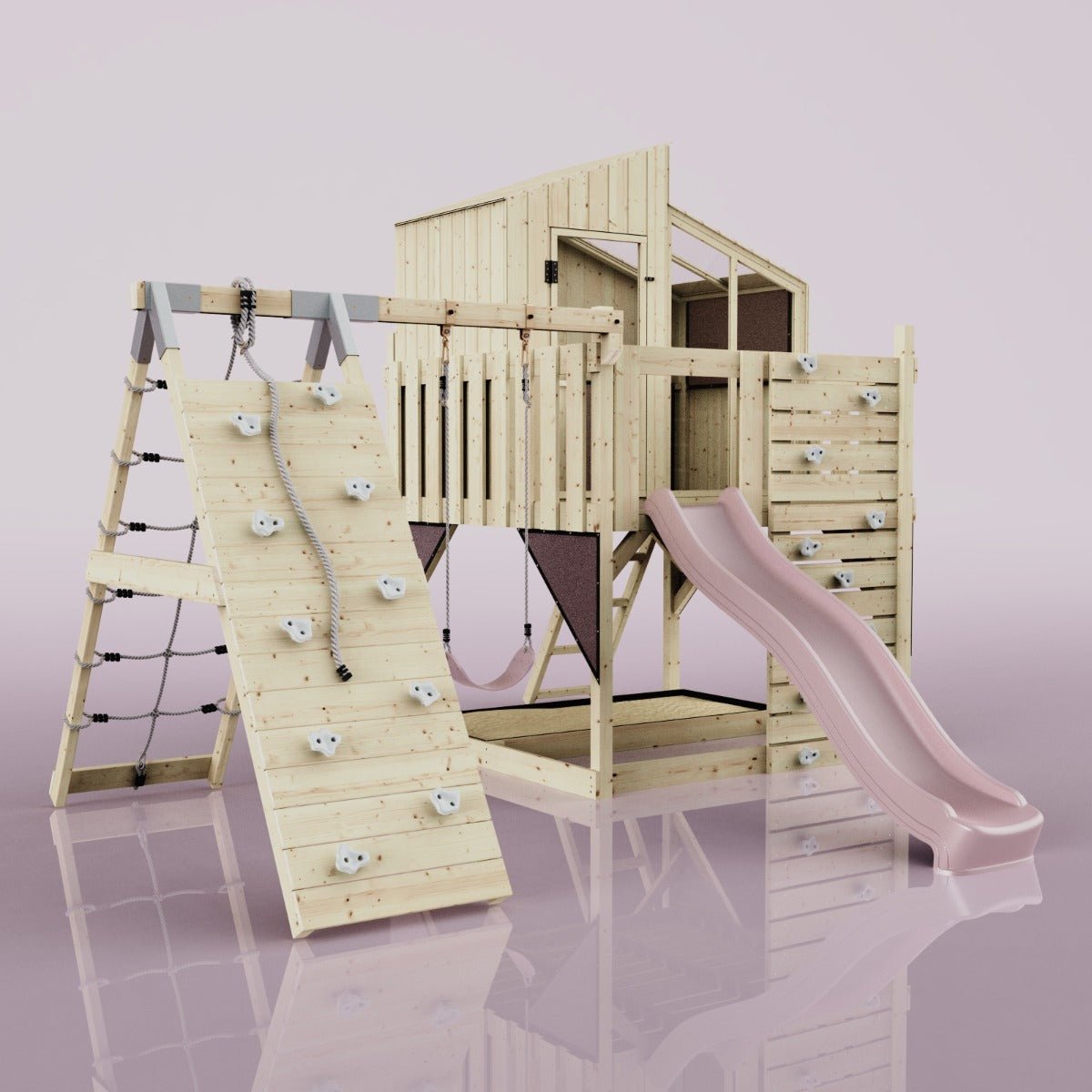 PolarPlay Kids Climbing Tower & Playhouse – Climb & Swing Runa Rose