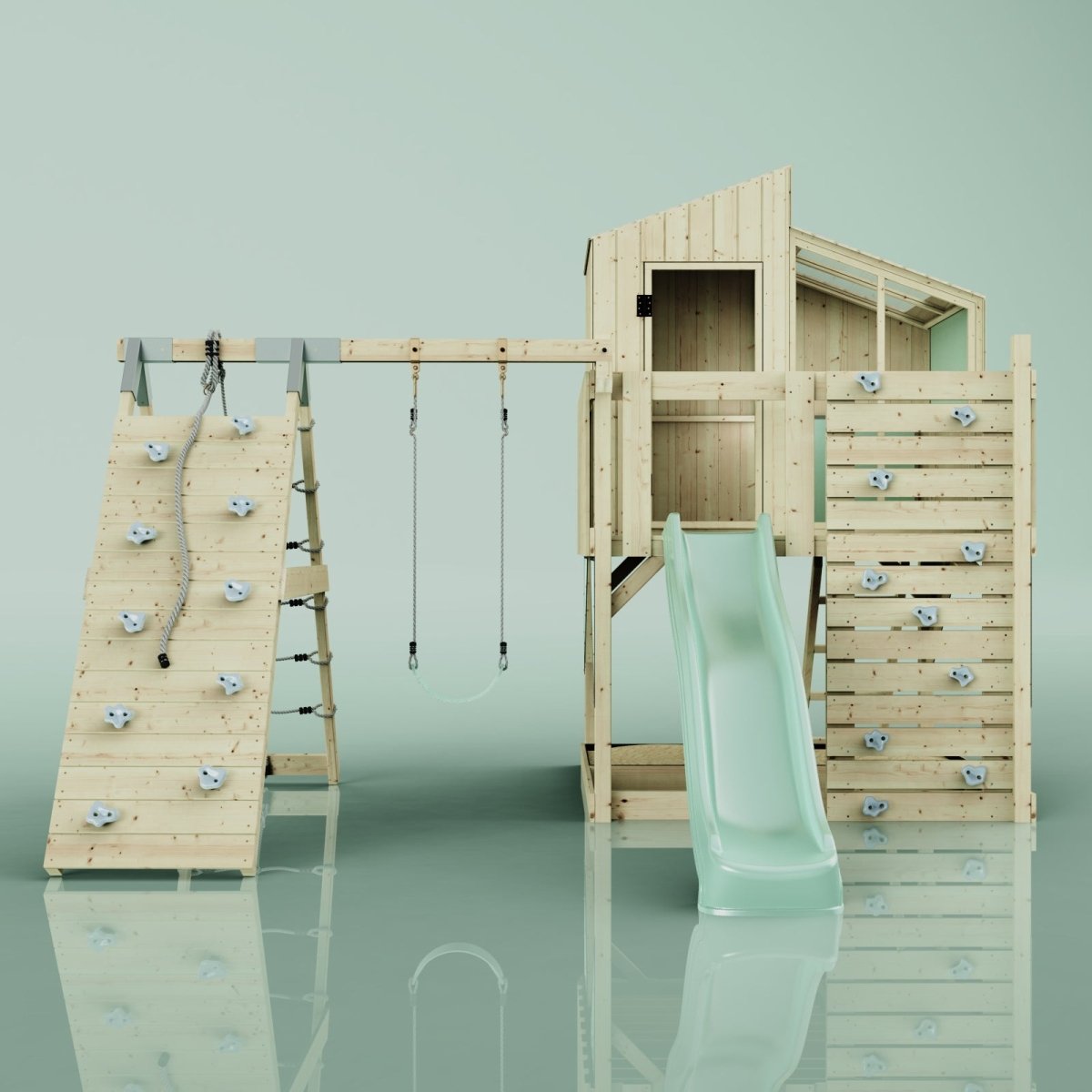 PolarPlay Kids Climbing Tower & Playhouse – Climb & Swing Runa Sage