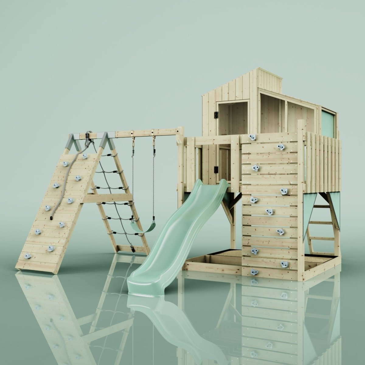 PolarPlay Kids Climbing Tower & Playhouse – Climb & Swing Runa Sage
