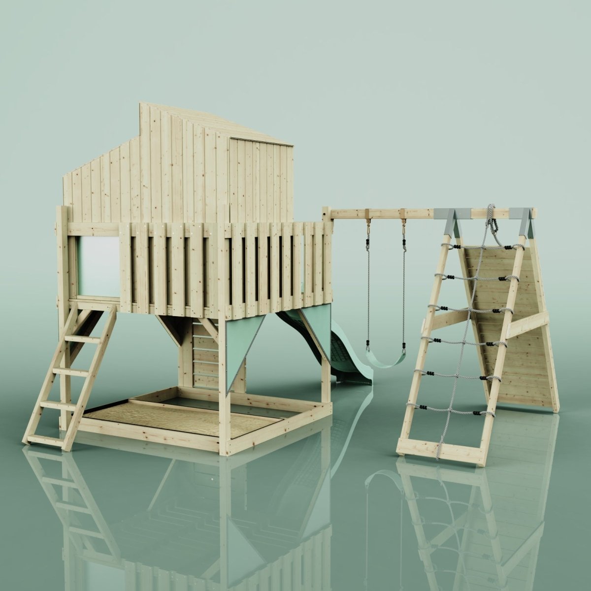 PolarPlay Kids Climbing Tower & Playhouse – Climb & Swing Runa Sage